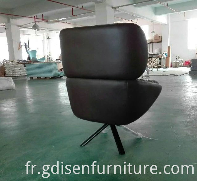 Design moderne confortable salon tabano chaise pivotante en cuir en cuir